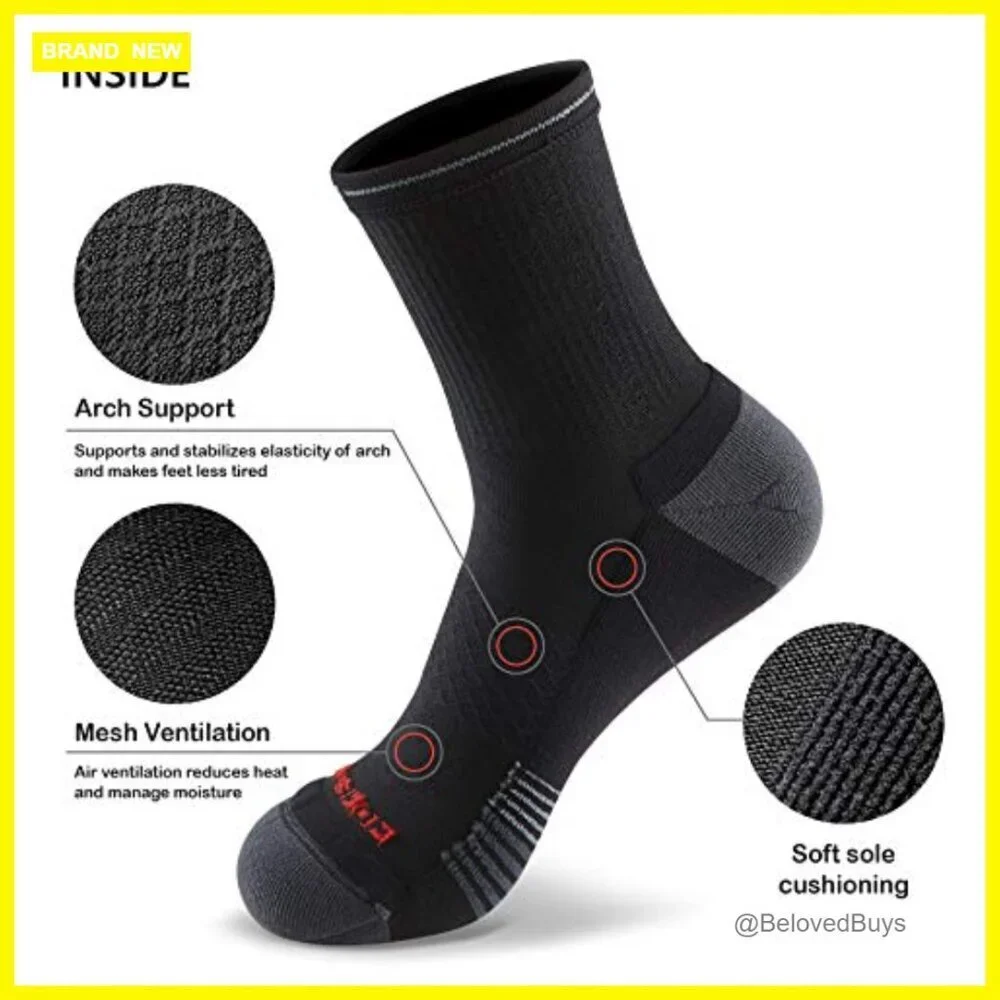3-Pack Silky Dry Athletic Ankle Socks, Arch Support, Quick-Dry